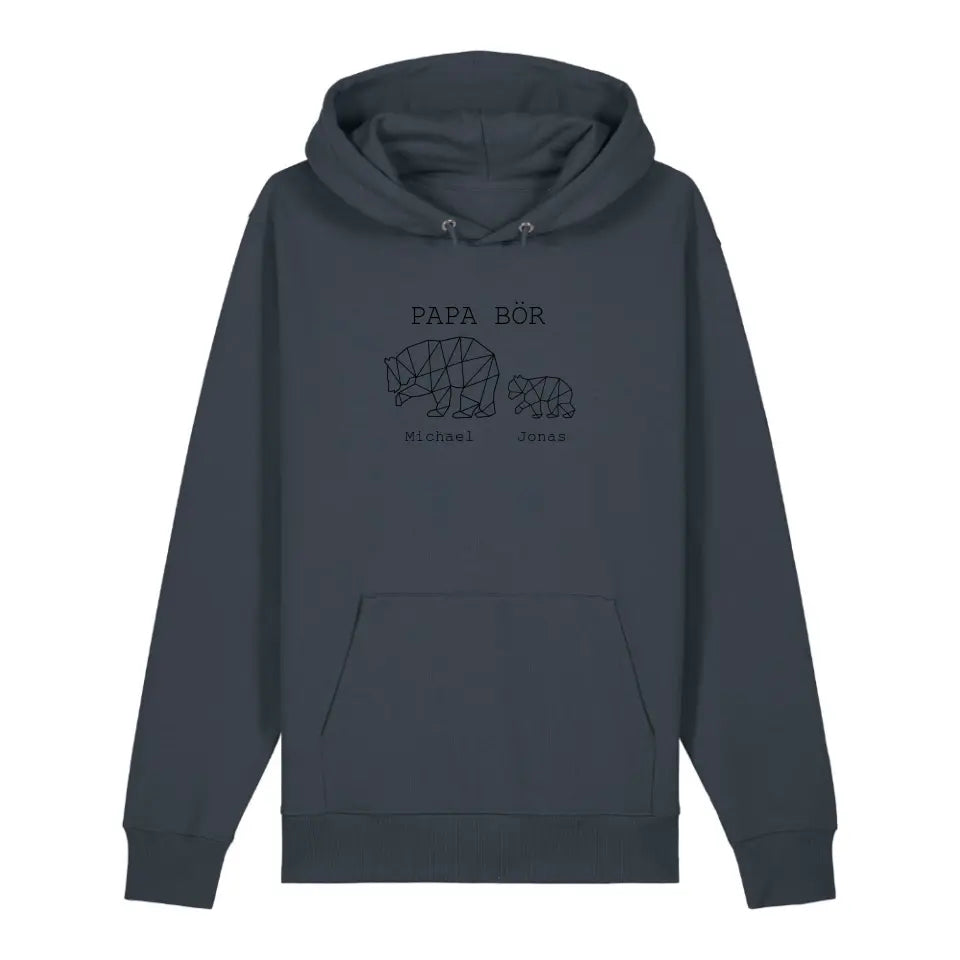 Papa Bör - Bio Unisex Hoodie *personalisierbar (1-4 Kinder mit Namen)*