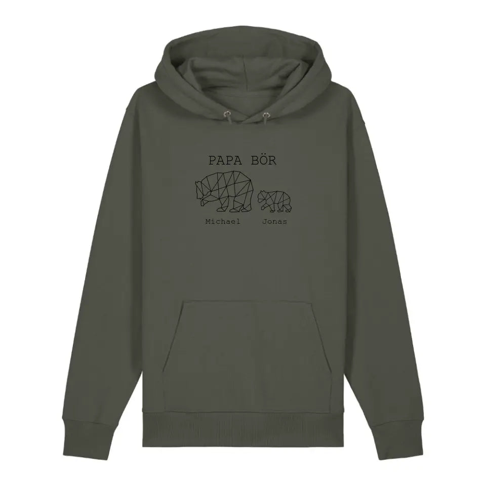 Papa Bör - Bio Unisex Hoodie *personalisierbar (1-4 Kinder mit Namen)*