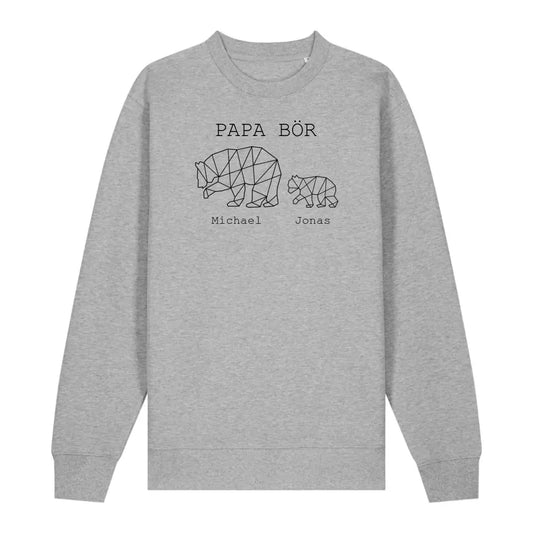 Papa Bör - Bio Unisex Sweatshirt *personalisierbar (1-4 Kinder mit Namen)*