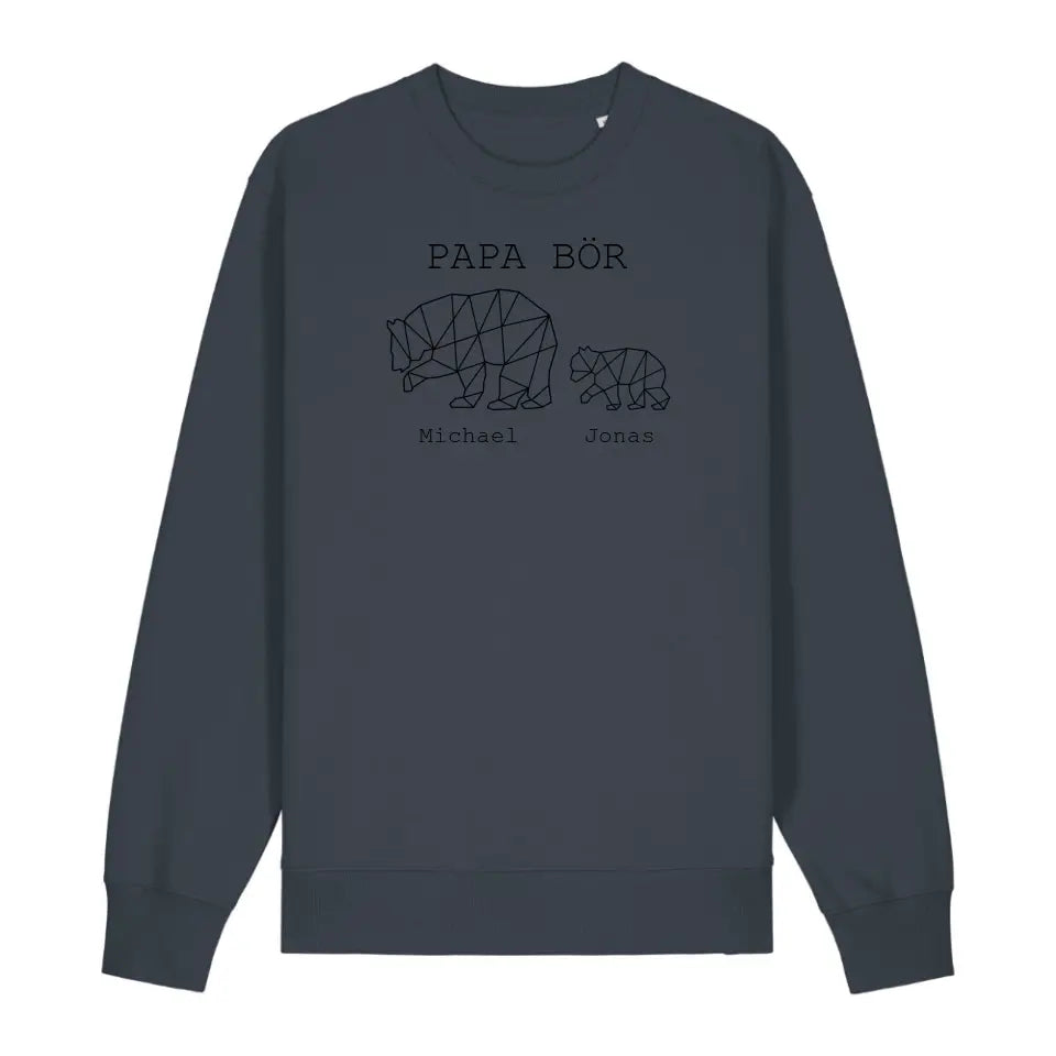 Papa Bör - Bio Unisex Sweatshirt *personalisierbar (1-4 Kinder mit Namen)*