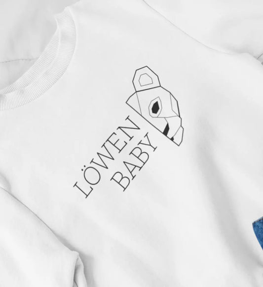 Löwen Baby - Bio Baby Sweatshirt *personalisierbar (ohne Namen)*