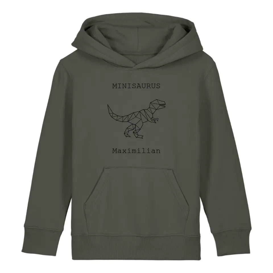 Minisaurus - Bio Kinder Hoodie *personalisierbar (mit Namen)*