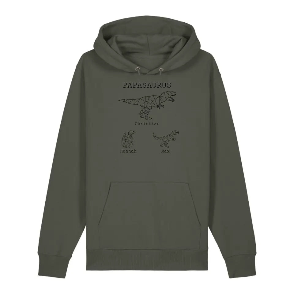 Papasaurus - Bio Unisex Hoodie *personalisierbar (mit Namen)*