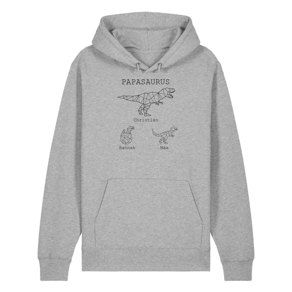 Papasaurus - Bio Unisex Hoodie *personalisierbar (mit Namen)*