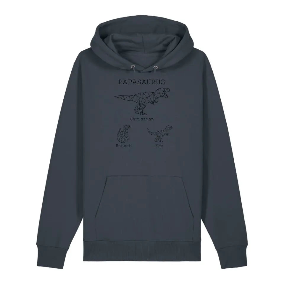 Papasaurus - Bio Unisex Hoodie *personalisierbar (mit Namen)*