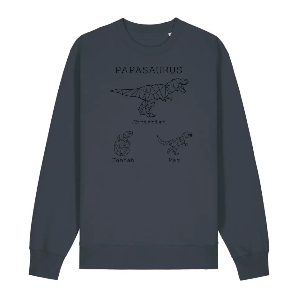Papasaurus - Bio Unisex Sweatshirt *personalisierbar (mit Namen)*