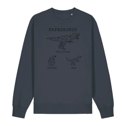 Papasaurus - Bio Unisex Sweatshirt *personalisierbar (mit Namen)*