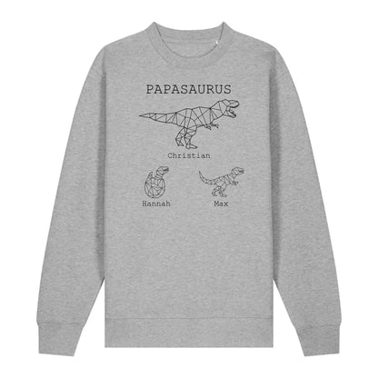 Papasaurus - Bio Unisex Sweatshirt *personalisierbar (mit Namen)*