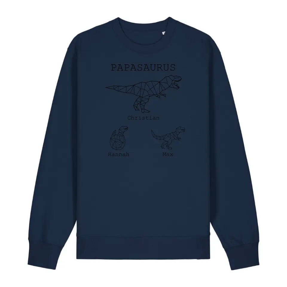 Papasaurus - Bio Unisex Sweatshirt *personalisierbar (mit Namen)*