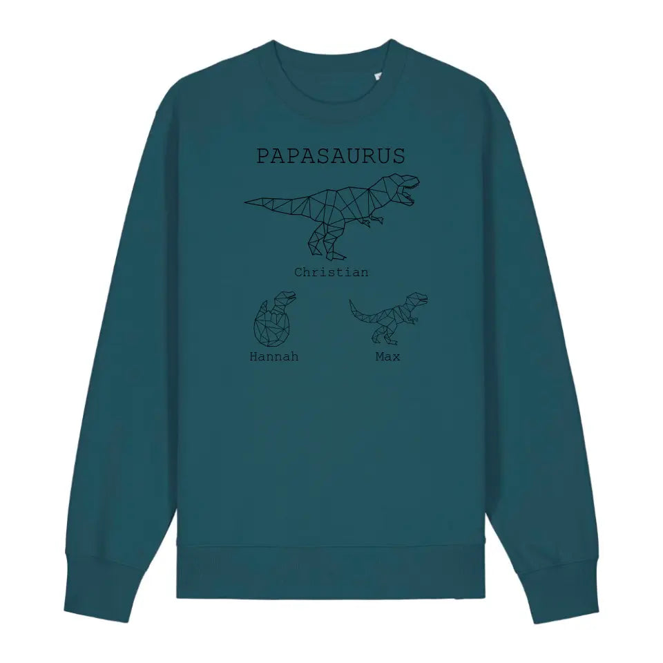 Papasaurus - Bio Unisex Sweatshirt *personalisierbar (mit Namen)*