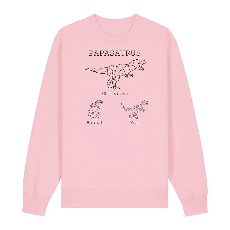 Papasaurus - Bio Unisex Sweatshirt *personalisierbar (mit Namen)*