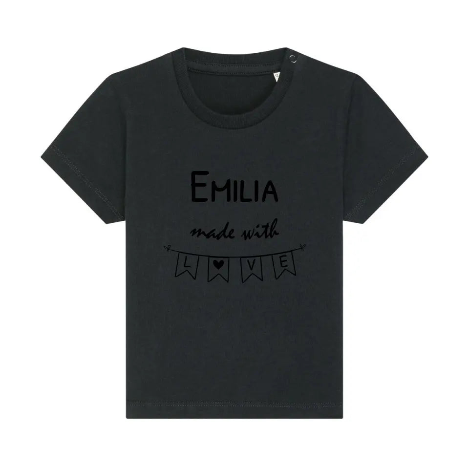 Made with Love - Bio Baby Shirt *personalisierbar* Baby Creator T-Shirt ST ST NEU Black