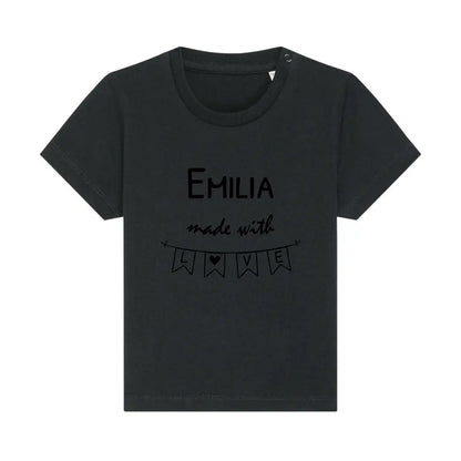 Made with Love - Bio Baby Shirt *personalisierbar* Baby Creator T-Shirt ST ST NEU Black
