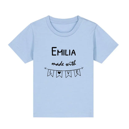Made with Love - Bio Baby Shirt *personalisierbar* Baby Creator T-Shirt ST ST NEU Blue-Soul