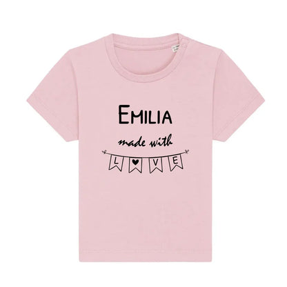 Made with Love - Bio Baby Shirt *personalisierbar* Baby Creator T-Shirt ST ST NEU Cotton-Pink