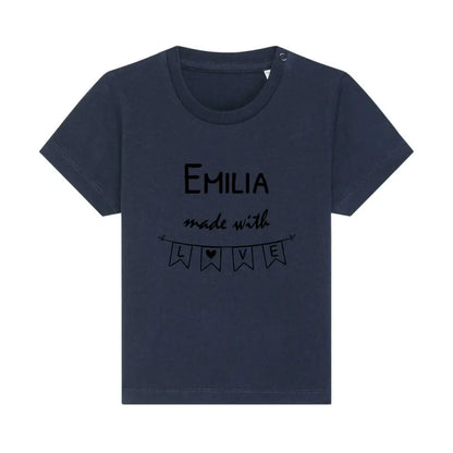 Made with Love - Bio Baby Shirt *personalisierbar* Baby Creator T-Shirt ST ST NEU French-Navy