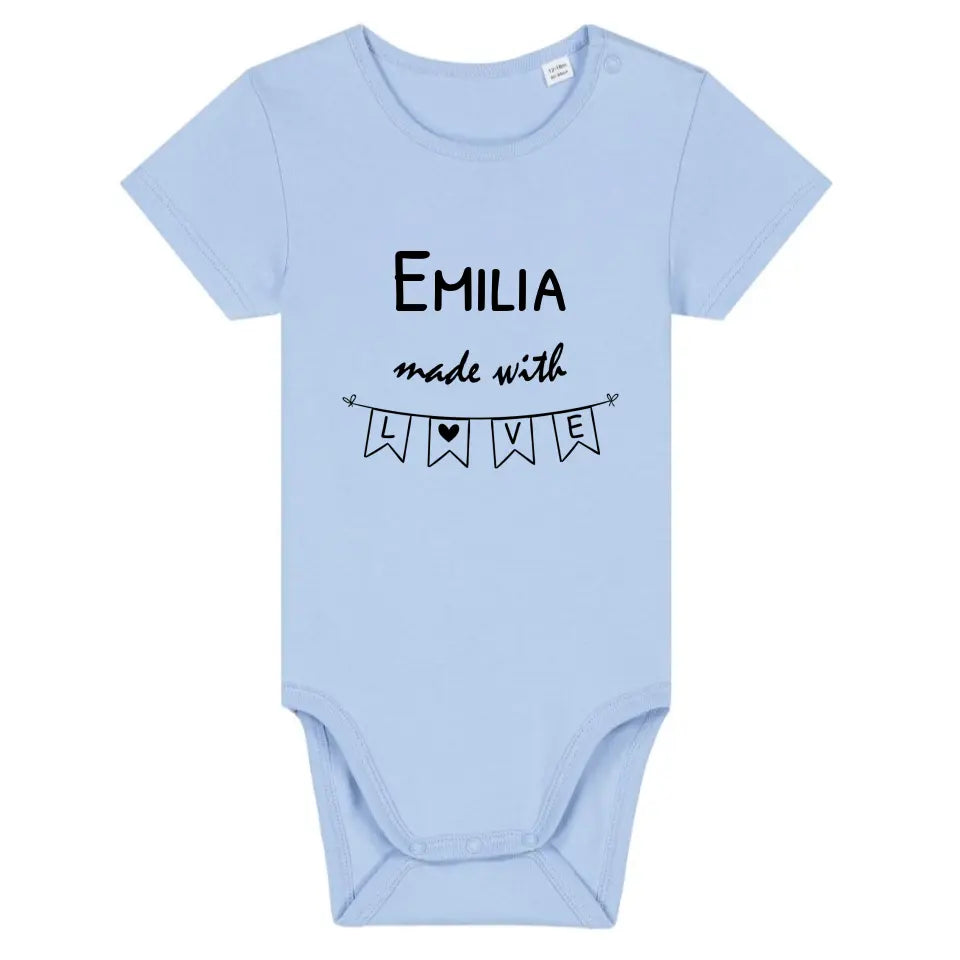 Made with Love - Bio Baby Body *personalisierbar* Baby Body ST ST Blue-Soul
