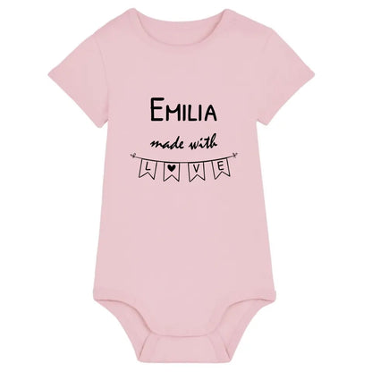 Made with Love - Bio Baby Body *personalisierbar* Baby Body ST ST Cotton-Pink