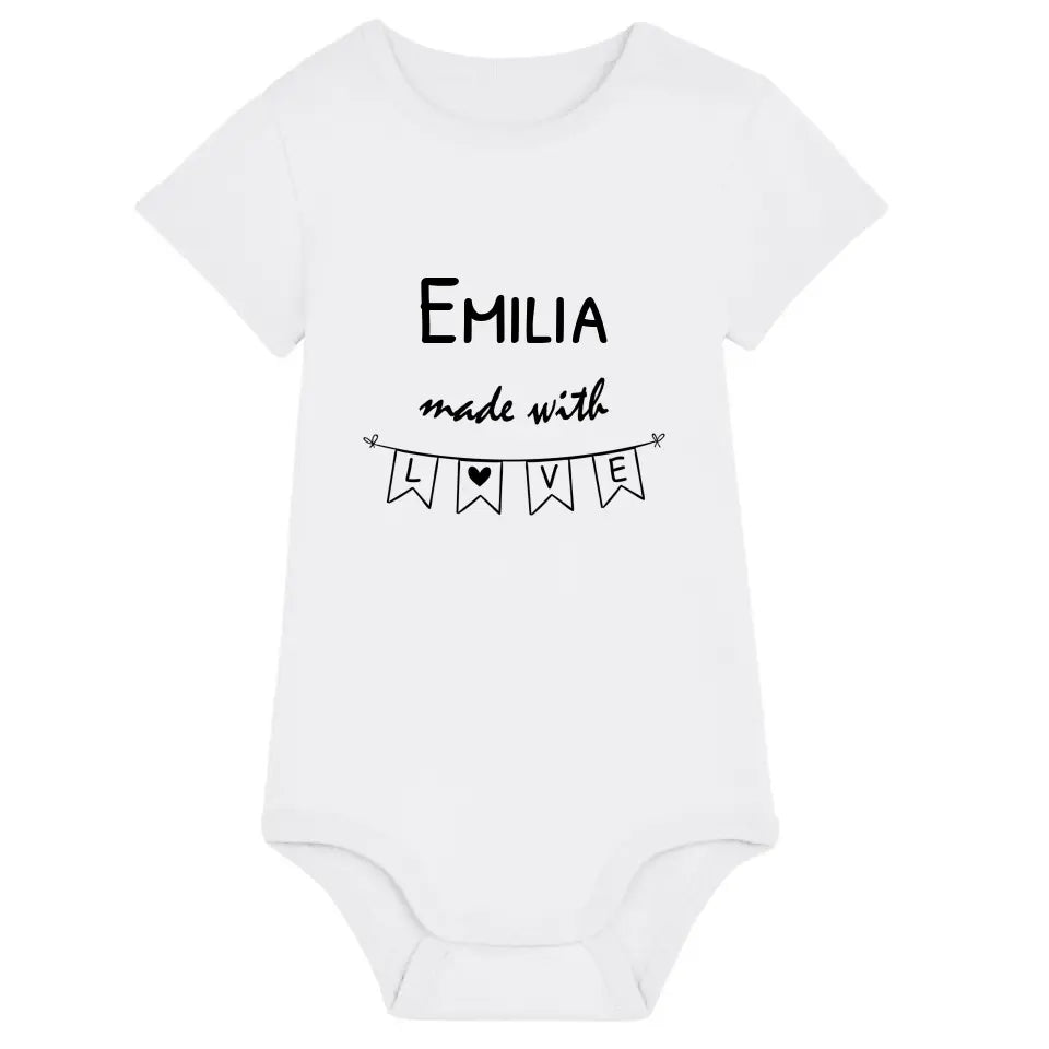 Made with Love - Bio Baby Body *personalisierbar* Baby Body ST ST White
