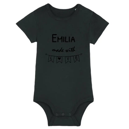 Made with Love - Bio Baby Body *personalisierbar* Baby Body ST ST Black