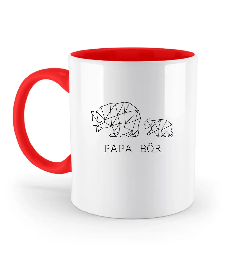 Papa Bör - Zweifarbige Tasse ohne Namen