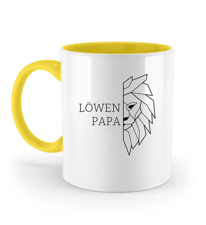 Löwen Papa - Zweifarbige Tasse ohne Namen