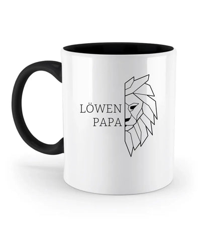 Löwen Papa - Zweifarbige Tasse ohne Namen