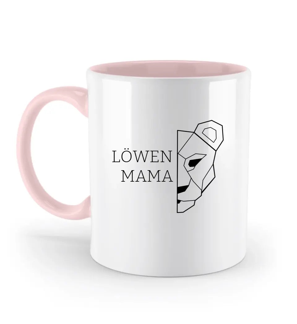 Löwen Mama - Zweifarbige Tasse ohne Namen