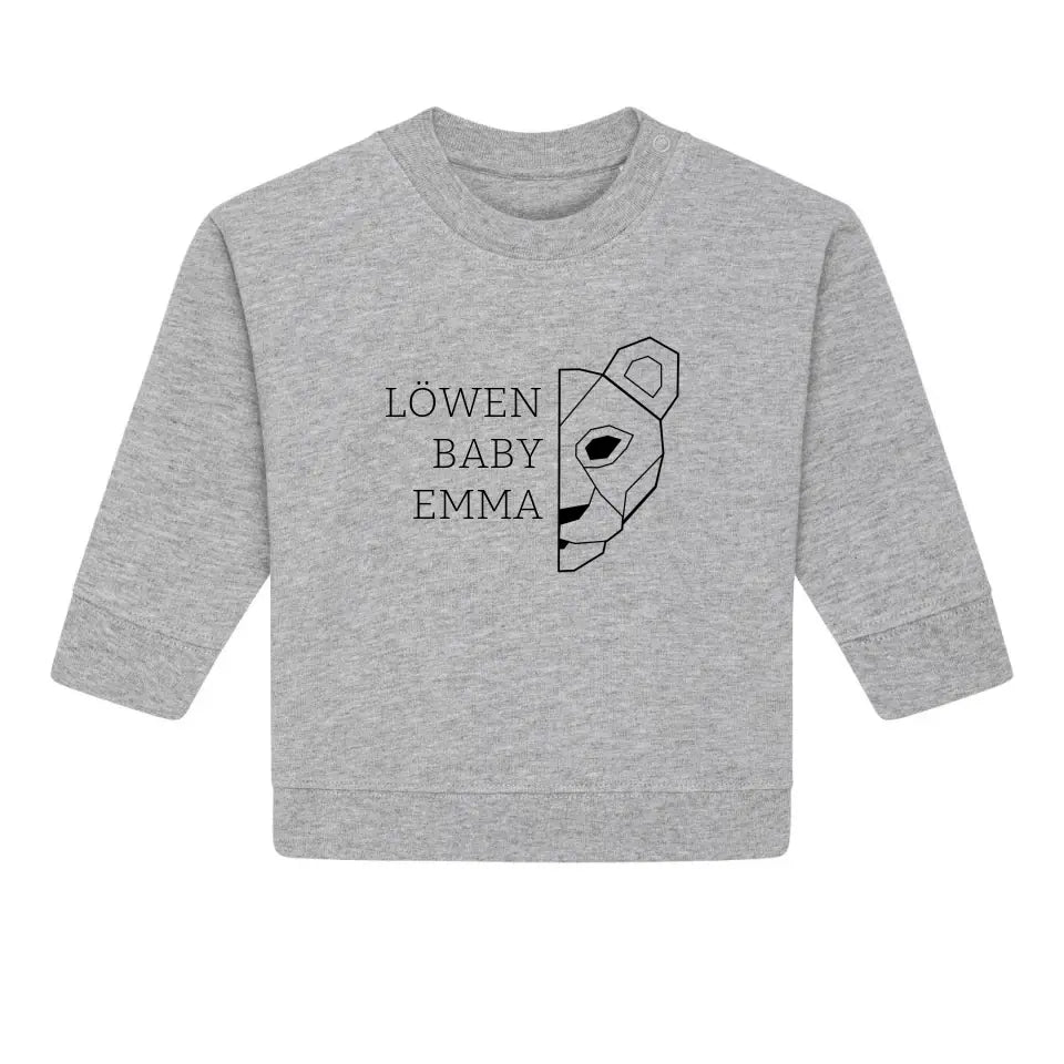 Löwen Baby - BIo Baby Sweatshirt *personalisierbar (mit Namen)*