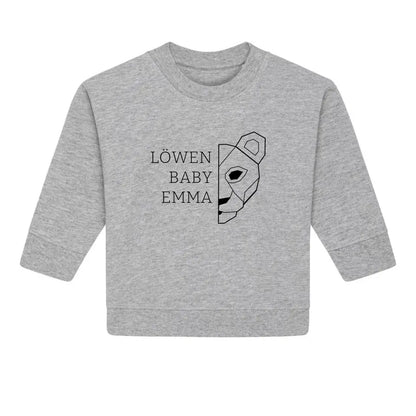 Löwen Baby - BIo Baby Sweatshirt *personalisierbar (mit Namen)*