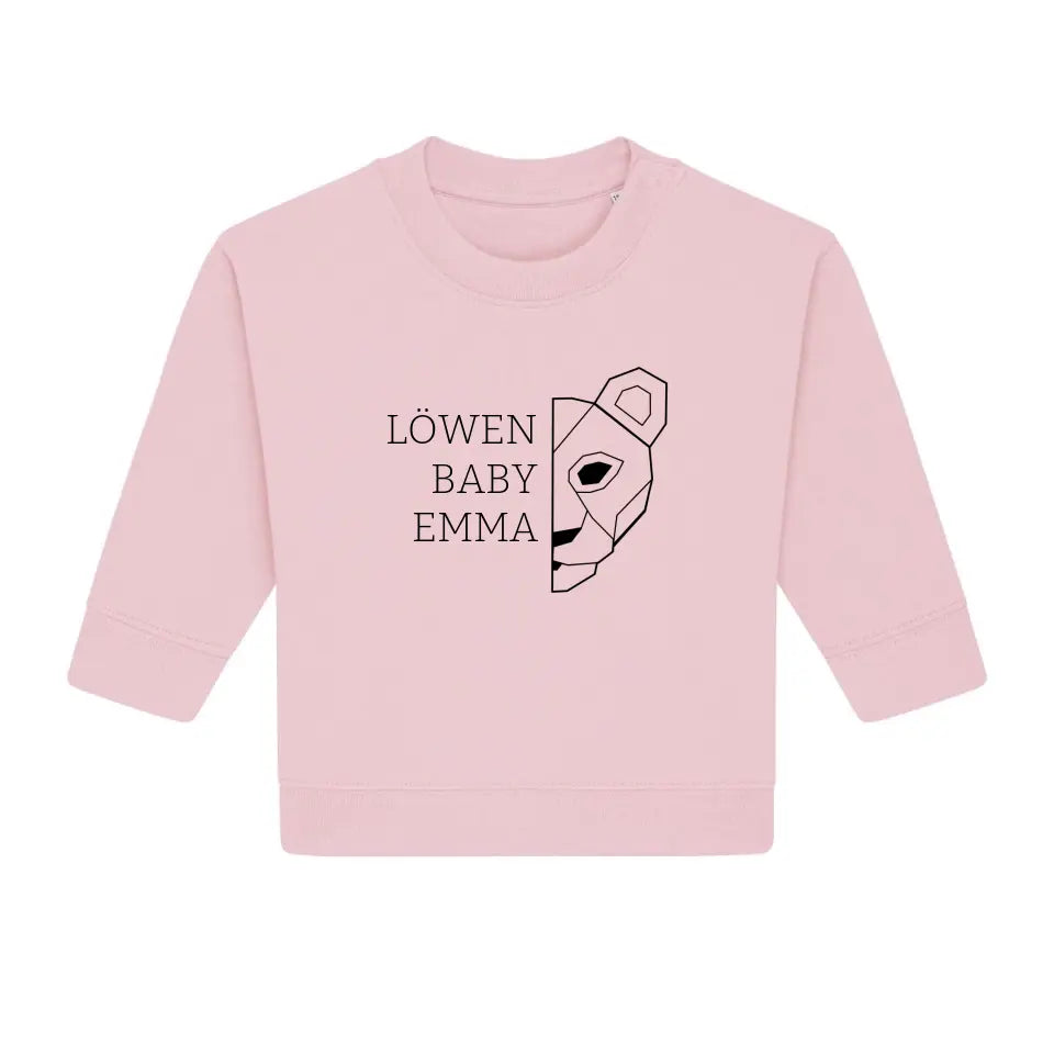 Löwen Baby - BIo Baby Sweatshirt *personalisierbar (mit Namen)*