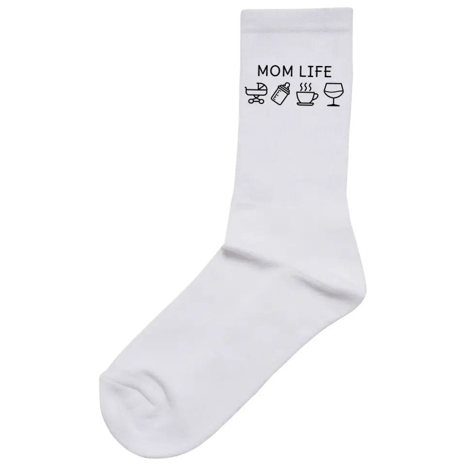 Mom Life Symbole Socken Socken White