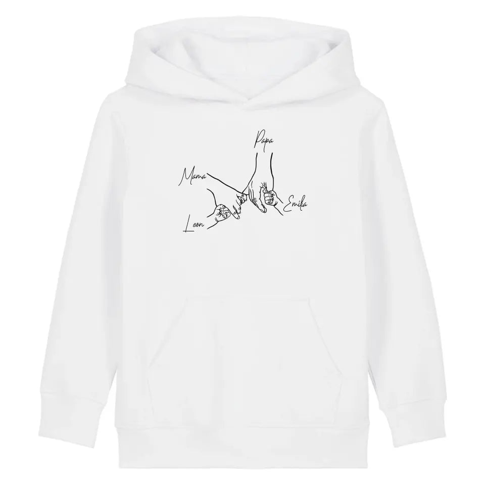 Family Hands - Bio Kinder Hoodie *personalisierbar*