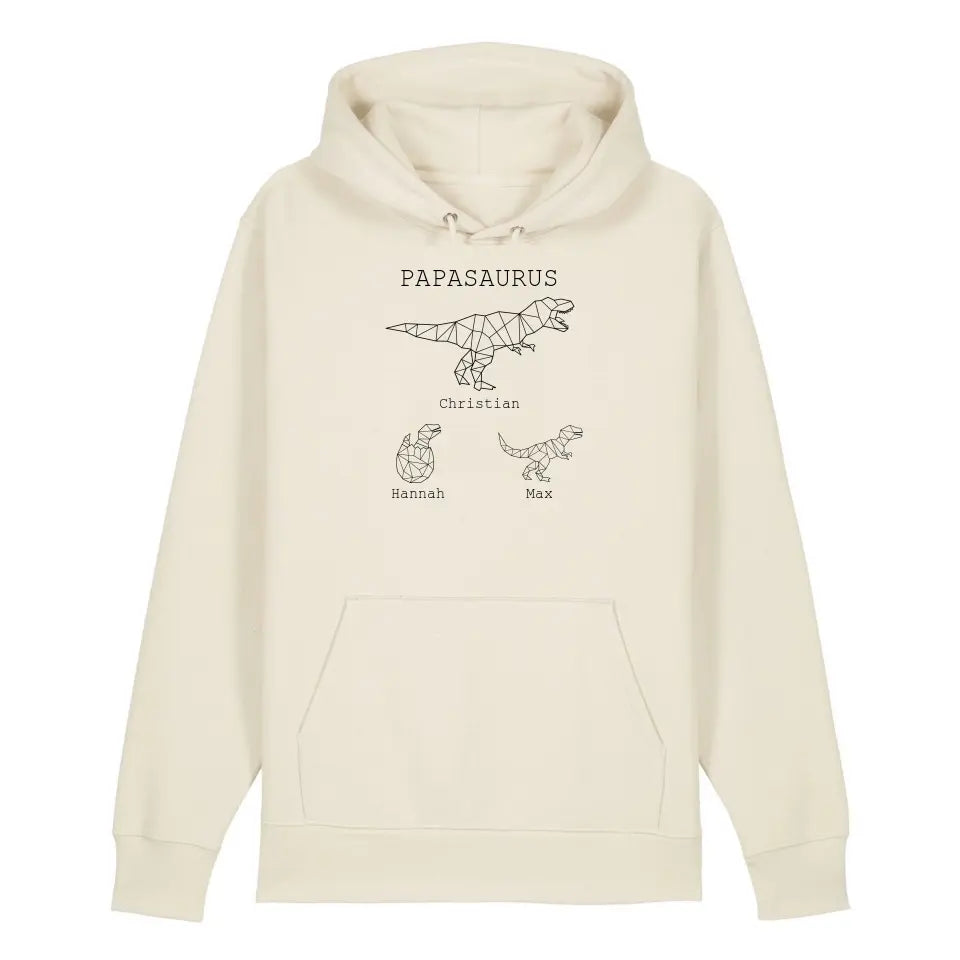 Papasaurus - Bio Unisex Hoodie *personalisierbar (mit Namen)*