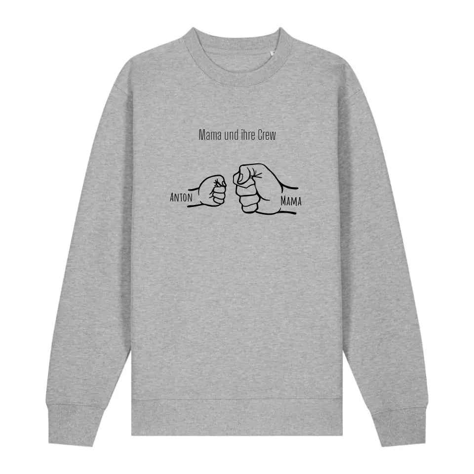 Mama und ihre Crew - Bio Unisex Sweatshirt *personalisierbar* Changer Sweatshirt 2.0 ST ST Heather-Grey