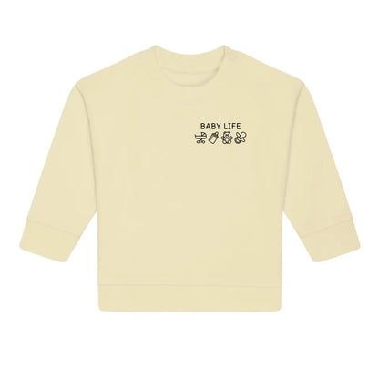 Baby Life Symbole - Bio Baby Sweatshirt *personalisierbar* Baby Changer Sweatshirt ST ST NEU Butter