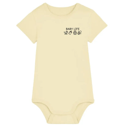 Baby Life Symbole - Bio Baby Body *personalisierbar* Baby Body ST ST Butter