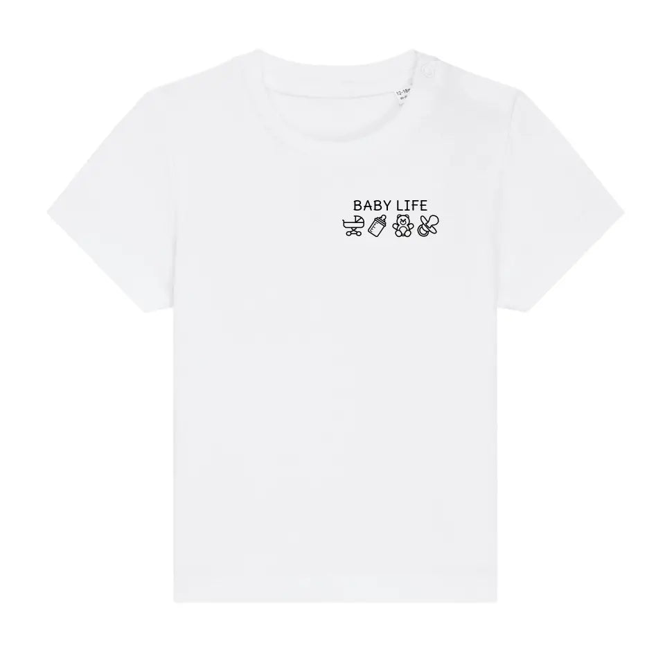 Baby Life Symbole - Bio Baby Shirt *personalisierbar* Baby Creator T-Shirt ST ST NEU White