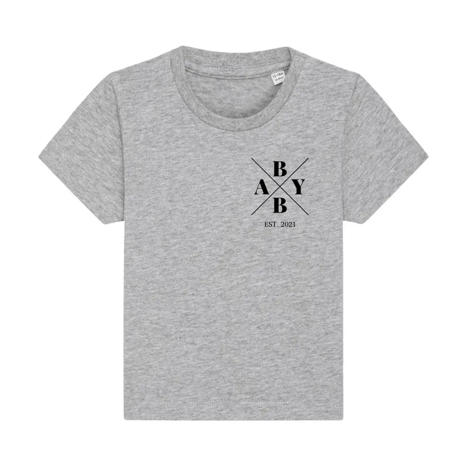 Baby Minimal + Symbole - Bio Baby Shirt *personalisierbar* Baby Creator T-Shirt ST ST NEU Heather-Grey