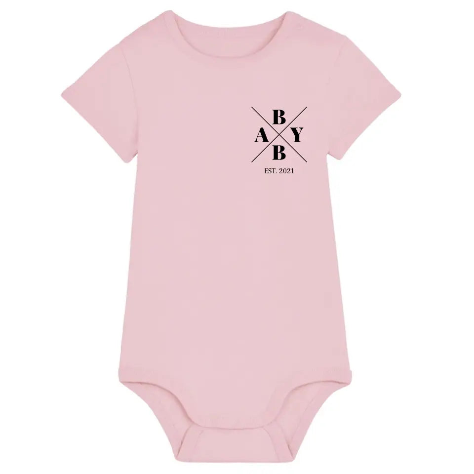 Baby Minimal + Symbole - Bio Baby Body *personalisierbar* Baby Body ST ST Cotton-Pink
