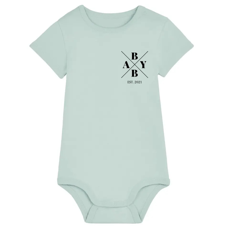 Baby Minimal + Symbole - Bio Baby Body *personalisierbar* Baby Body ST ST Caribbean-Blue