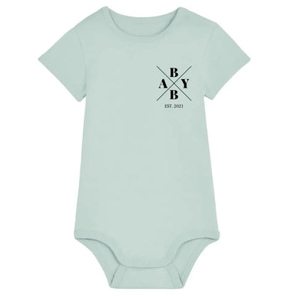 Baby Minimal + Symbole - Bio Baby Body *personalisierbar* Baby Body ST ST Caribbean-Blue