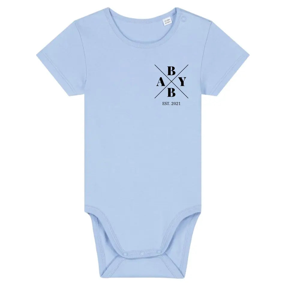 Baby Minimal + Symbole - Bio Baby Body *personalisierbar* Baby Body ST ST Blue-Soul