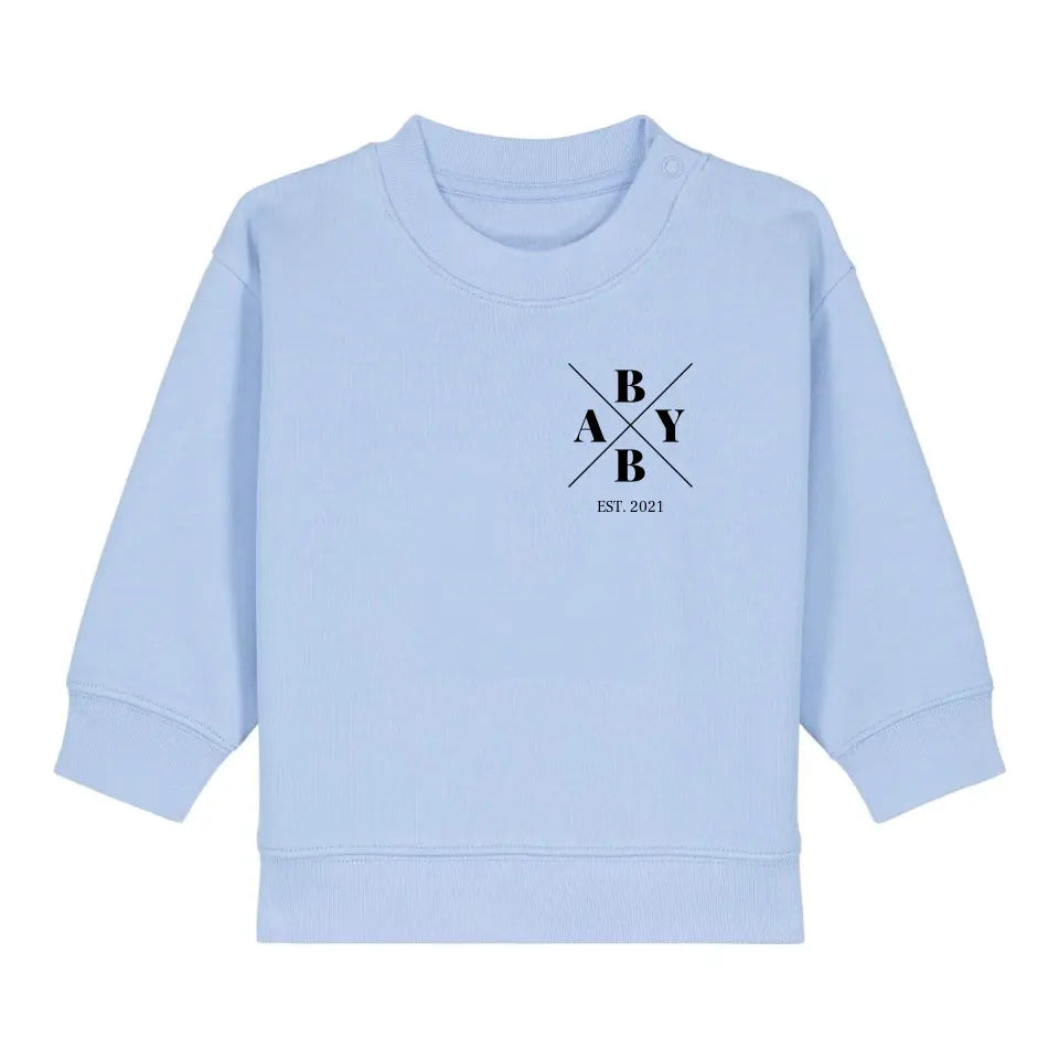 Baby Minimal + Symbole - Bio Baby Sweatshirt *personalisierbar* Baby Changer Sweatshirt ST ST NEU Blue-Soul