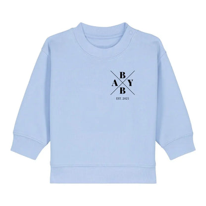 Baby Minimal + Symbole - Bio Baby Sweatshirt *personalisierbar* Baby Changer Sweatshirt ST ST NEU Blue-Soul