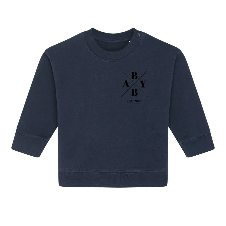 Baby Minimal + Symbole - Bio Baby Sweatshirt *personalisierbar* Baby Changer Sweatshirt ST ST NEU French-Navy