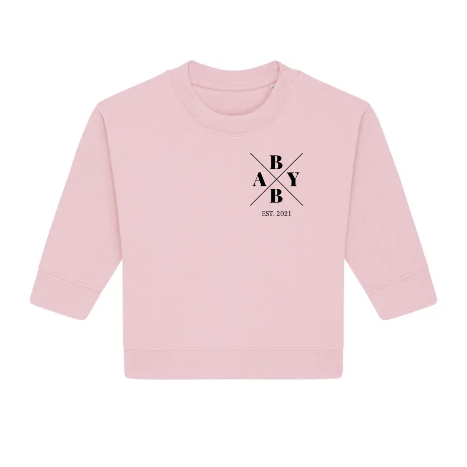 Baby Minimal + Symbole - Bio Baby Sweatshirt *personalisierbar* Baby Changer Sweatshirt ST ST NEU Cotton-Pink