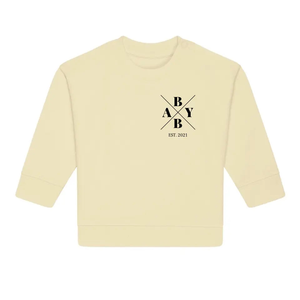 Baby Minimal + Symbole - Bio Baby Sweatshirt *personalisierbar* Baby Changer Sweatshirt ST ST NEU Butter
