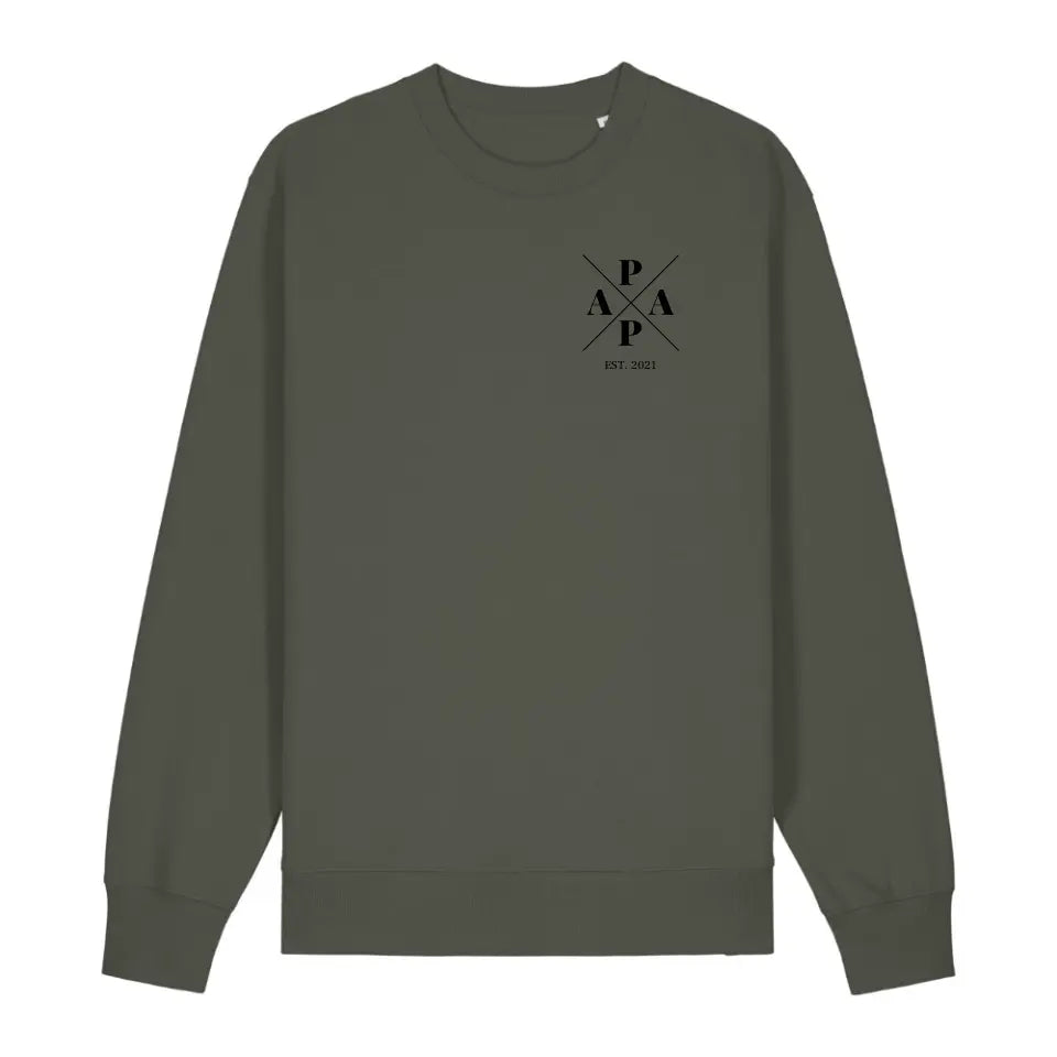 Papa Minimal + Symbole - Bio Unisex Sweatshirt *personalisierbar* Changer Sweatshirt 2.0 ST ST Khaki