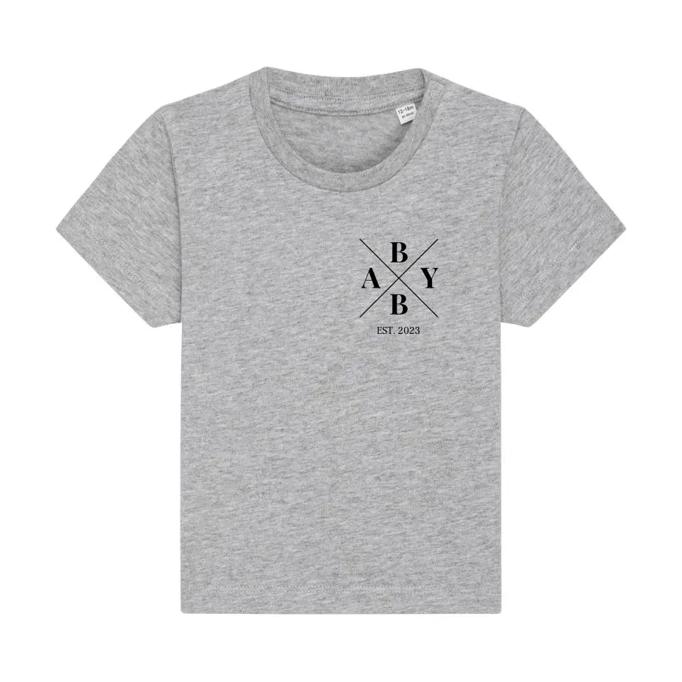 Baby Minimal - Bio Baby Shirt *personalisierbar* Baby Creator T-Shirt ST ST NEU Heather-Grey